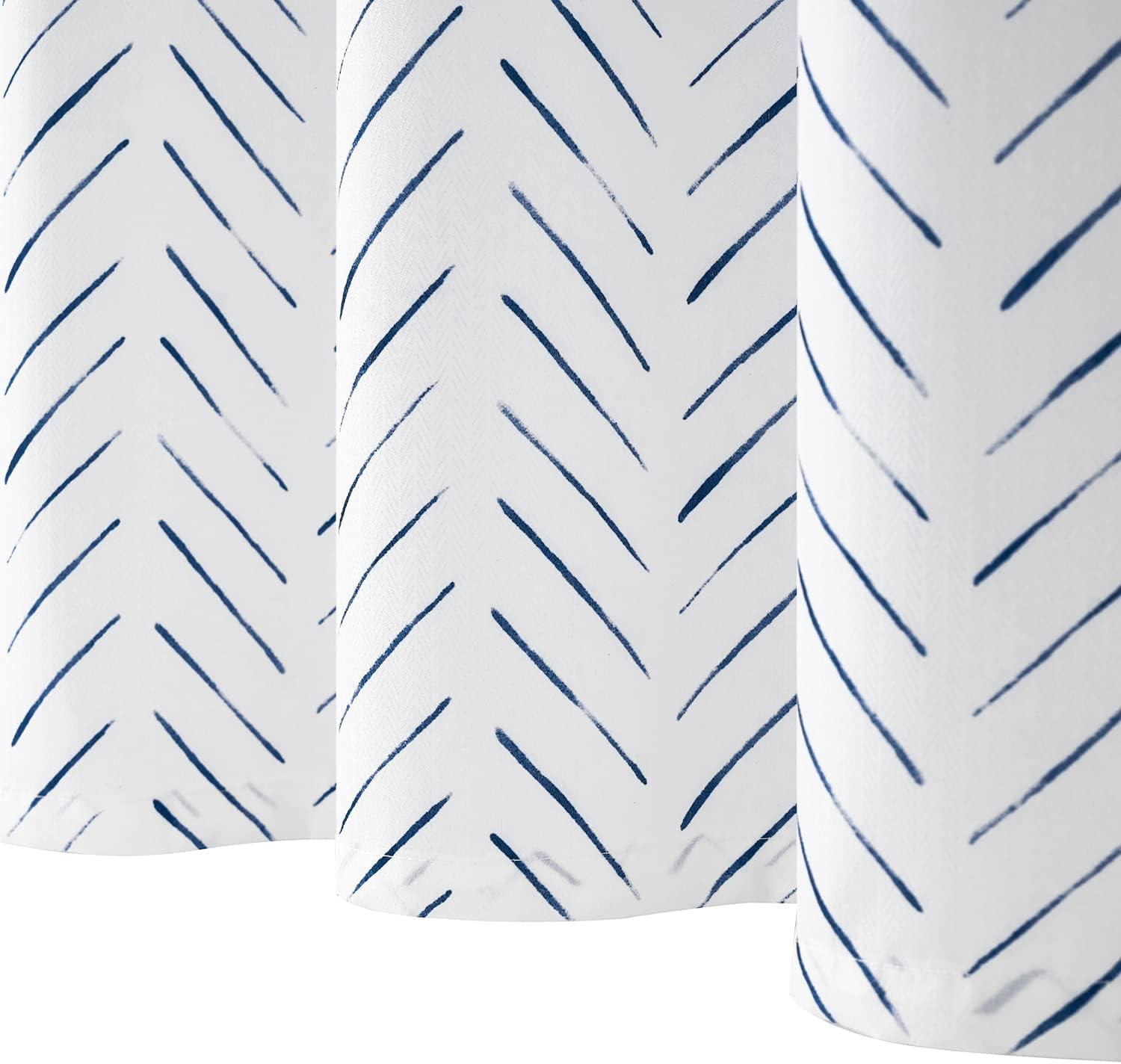 George Oliver Baun Chevron Shower Curtain with Hooks Included