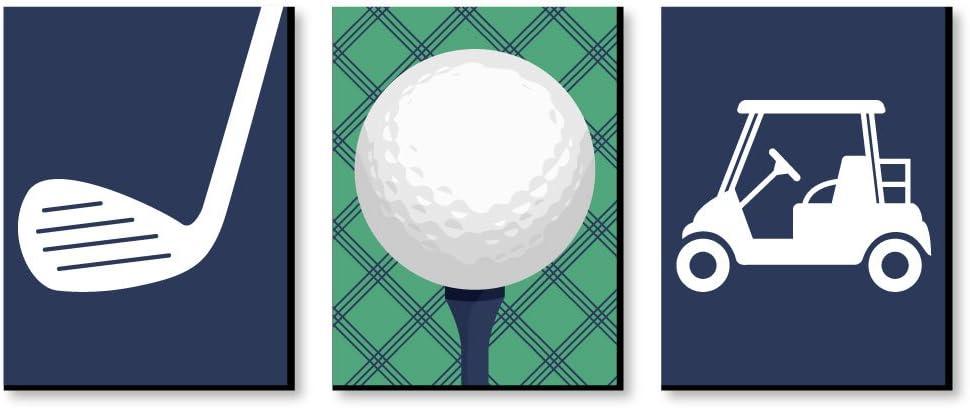 Big Dot of Happiness Par-Tee Time - Golf - Sports Nursery Wall Art, Kids Room Decor & Game Room Home Decor - 7.5 x 10 inches - Set of 3 Prints