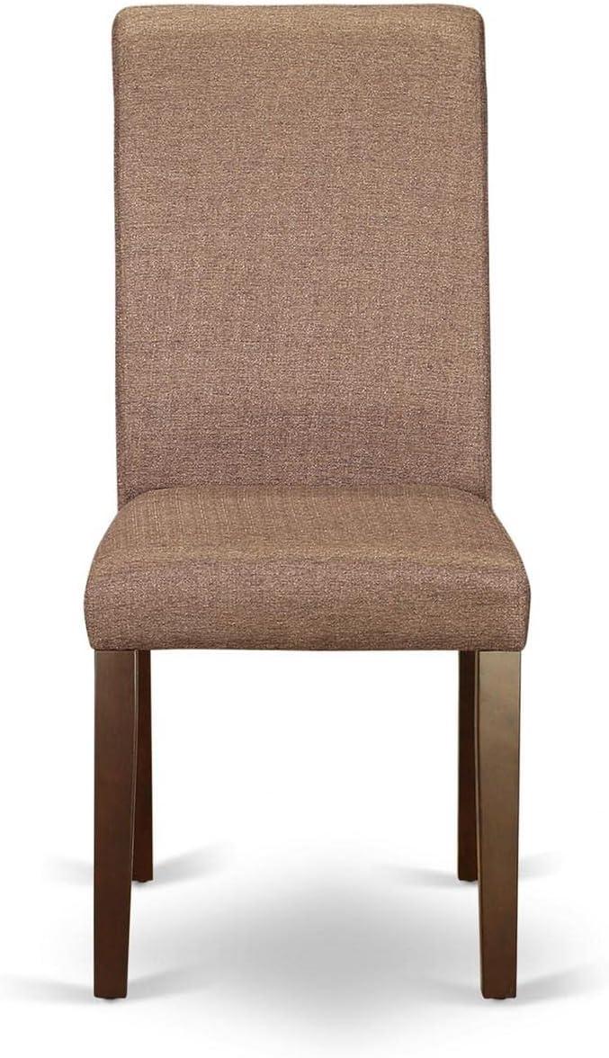 East West Furniture Barry 42" Wood Dining Chairs in Mahogany/Brown (Set of 2)