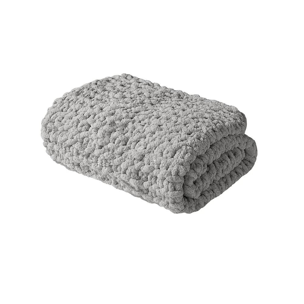 Madison Park Chenille Chunky Knit Throw