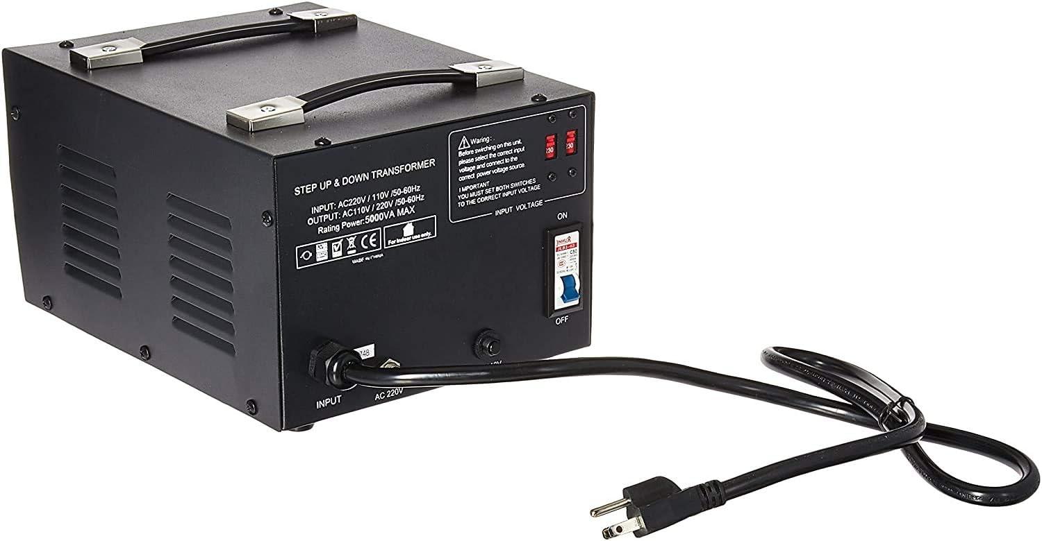 LT Series 5000 Watt Voltage Converter Transformer Step Up/Down - 110v to 220v / 220v to 110v Power Converter - Fully Grounded Cord - Universal Socket, CE Certified