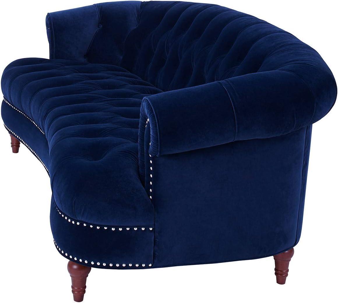 Jennifer Taylor Home La Rosa 84" Victorian Chesterfield Living Room Tufted Sofa Couch, Navy Blue