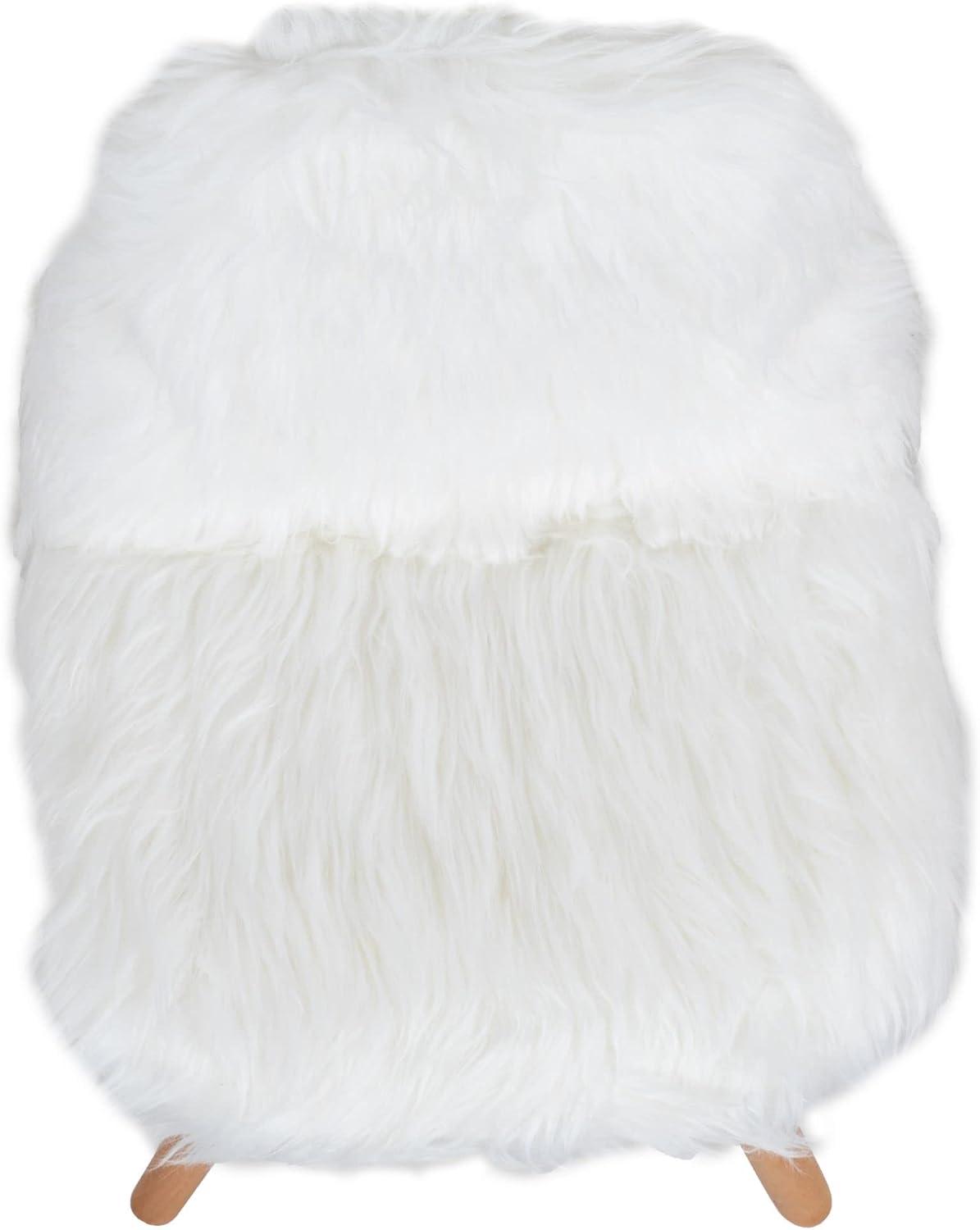 Flash Furniture Shaggy Dog White Accent Chair