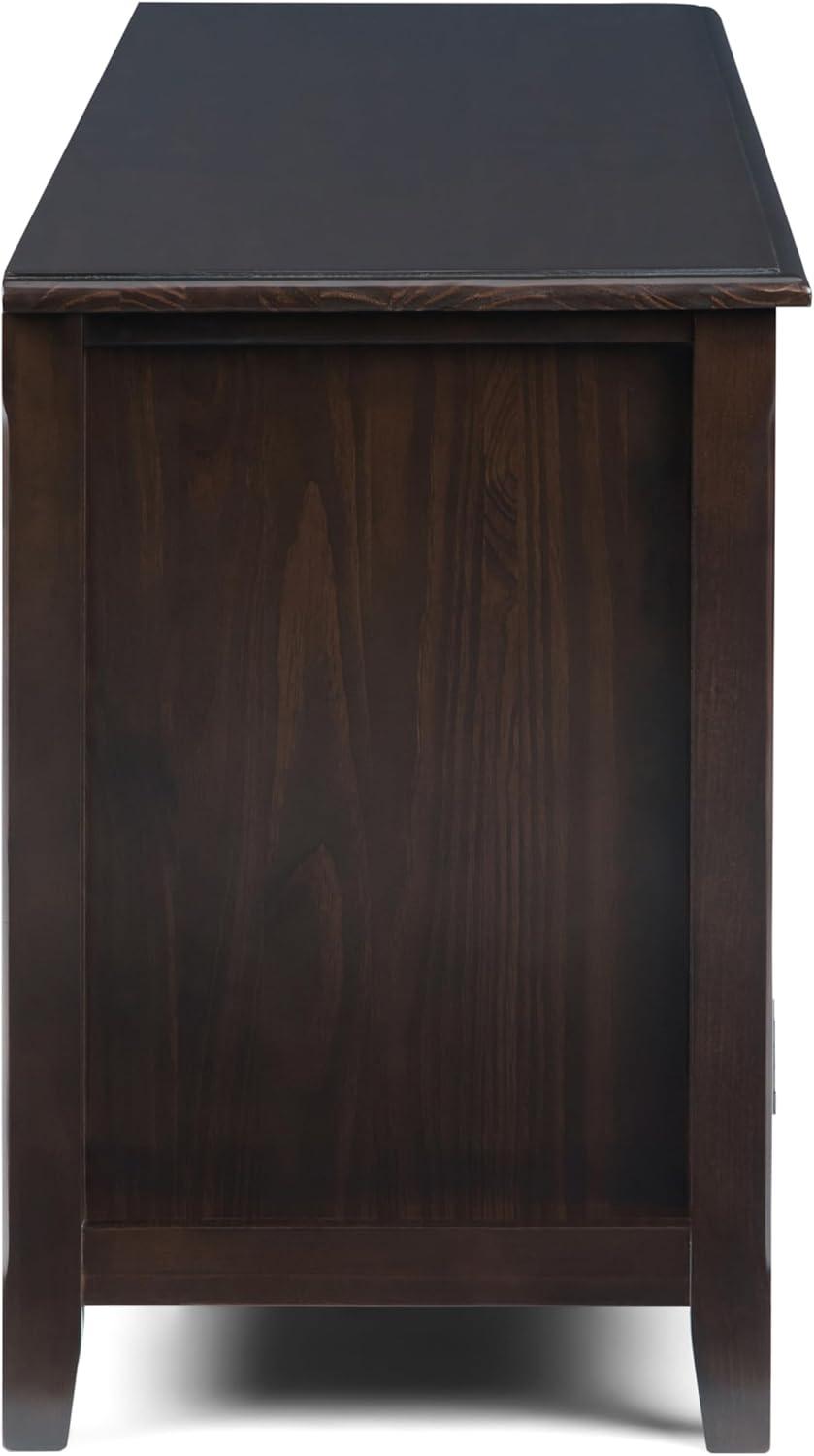 Simpli Home Burlington 72"W Solid Wood TV Stand for TVs up to 80" with 4 Cabinets