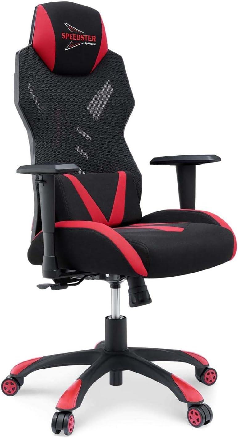 Speedster Ergonomic Mesh Gaming Chair with Lumbar Support, Black Red