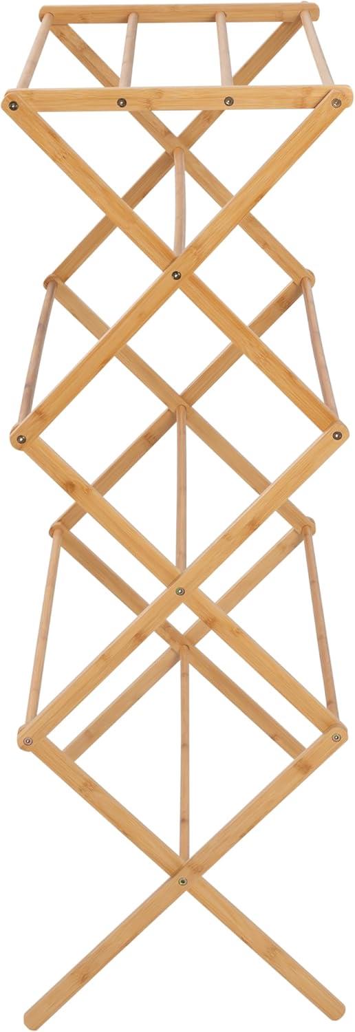 Natural Bamboo Collapsible Foldable Clothes Drying Rack