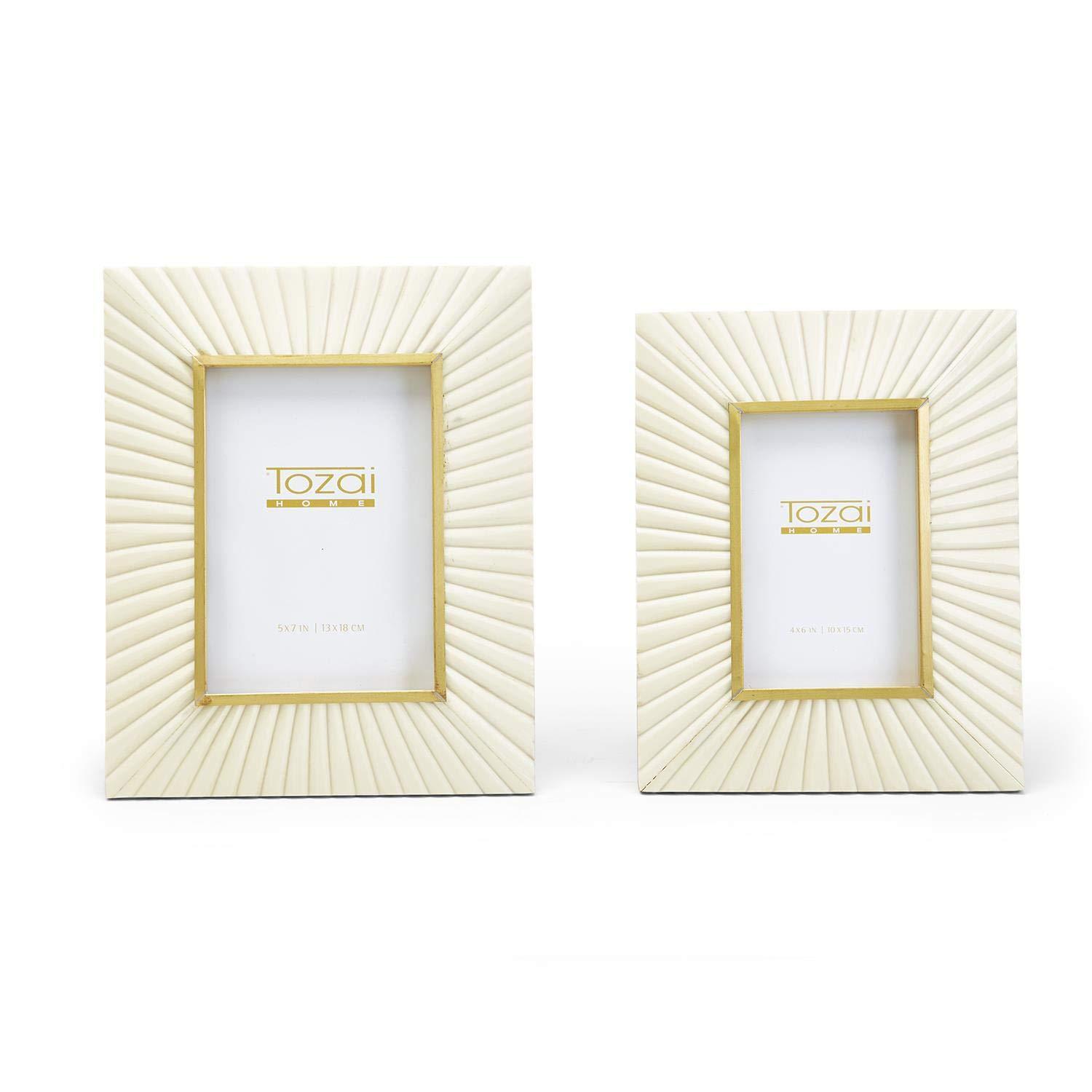 Sunburst Elegance Resin and Brass 4x6 Photo Frame