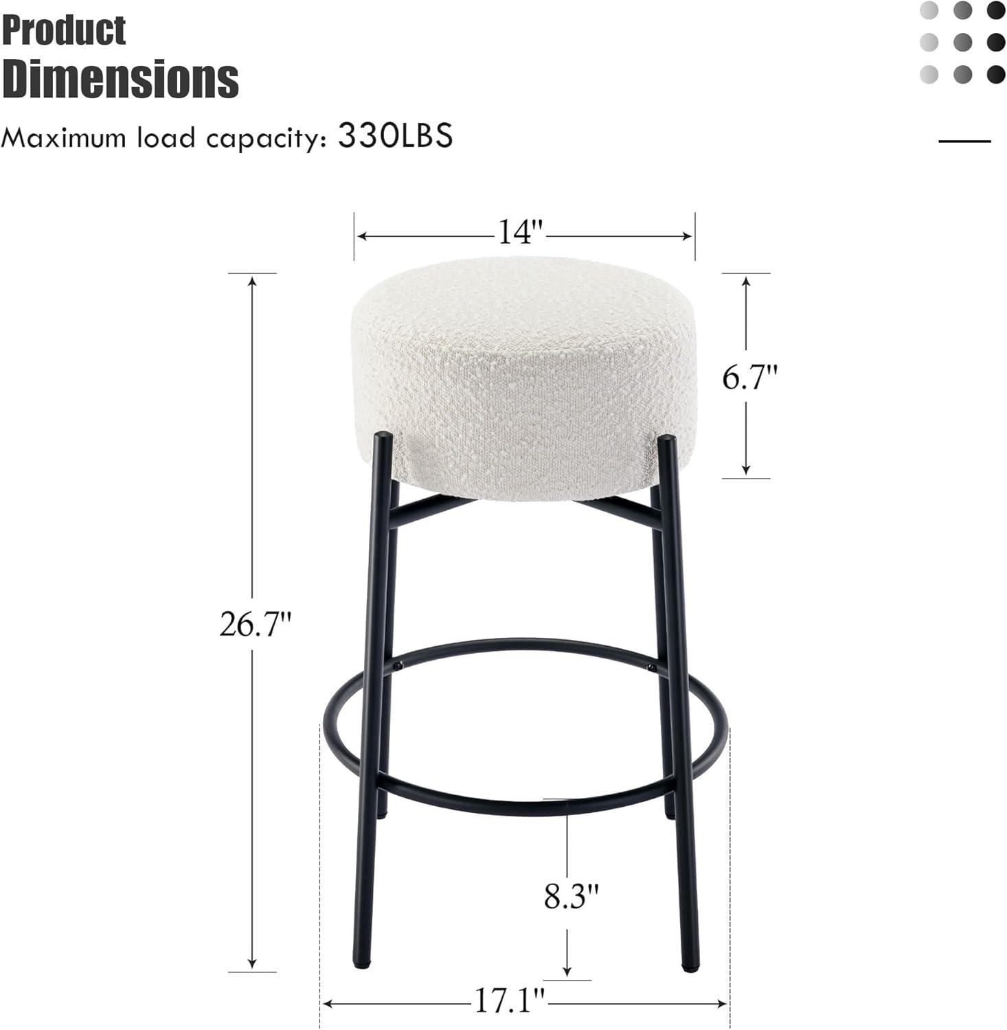 Swivel 26.7'' Boucle Counter Stool