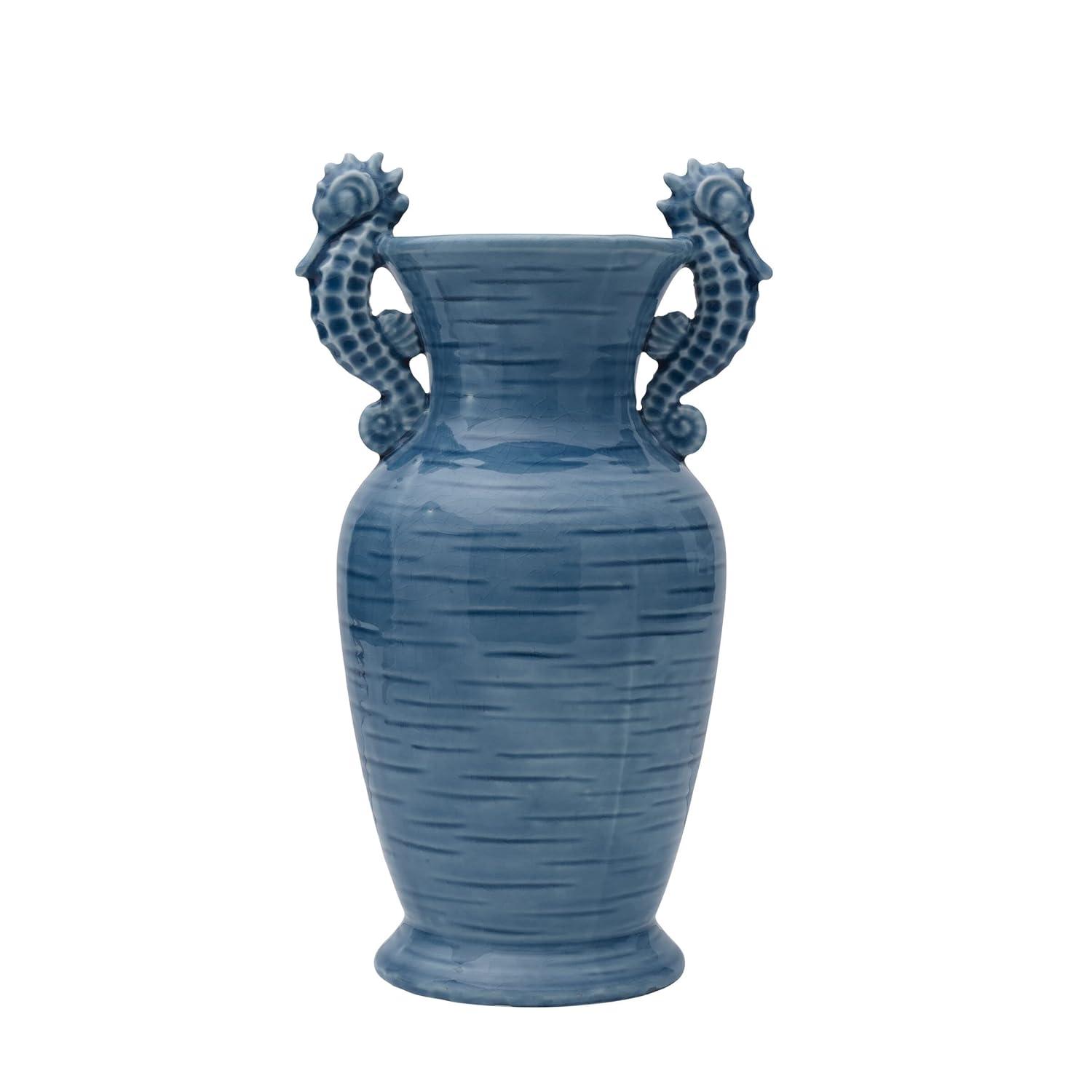 Fitz and Floyd Fitz & Floyd Coastal Home Seahorse Vase, Aqua