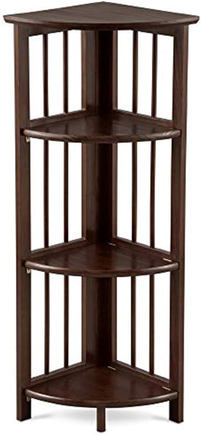 Betterbeds 4-Shelf Corner Folding Bookcase Folding, Wood/Multicolor, 10.25 lbs