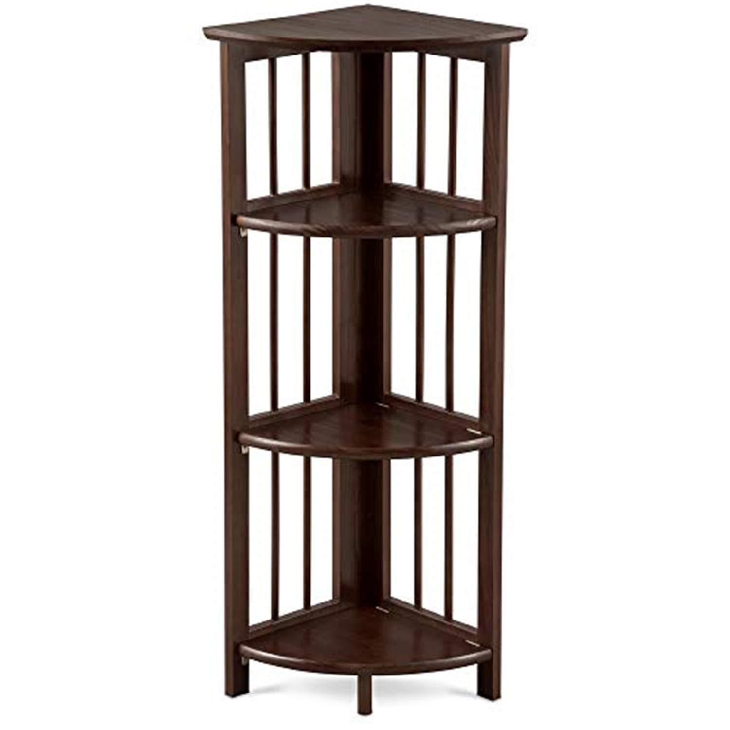 Casual Home  4-Shelf Corner Folding Bookcase - Truffle Brown