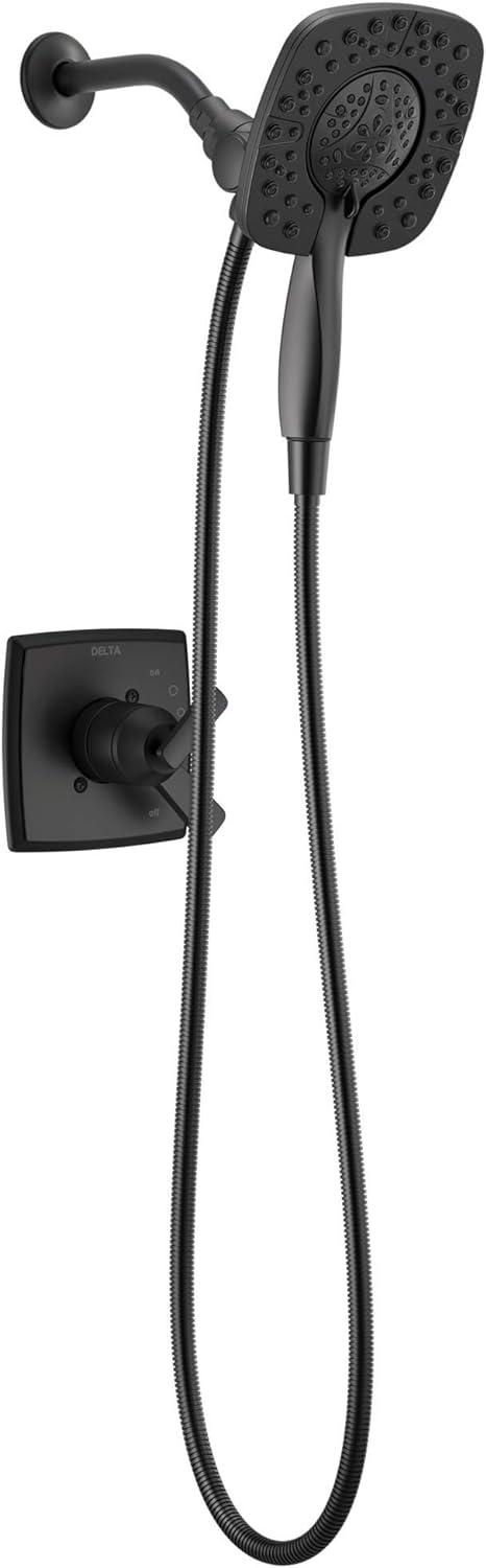 Matte Black Dual-Function Shower Trim Kit with Handheld Shower