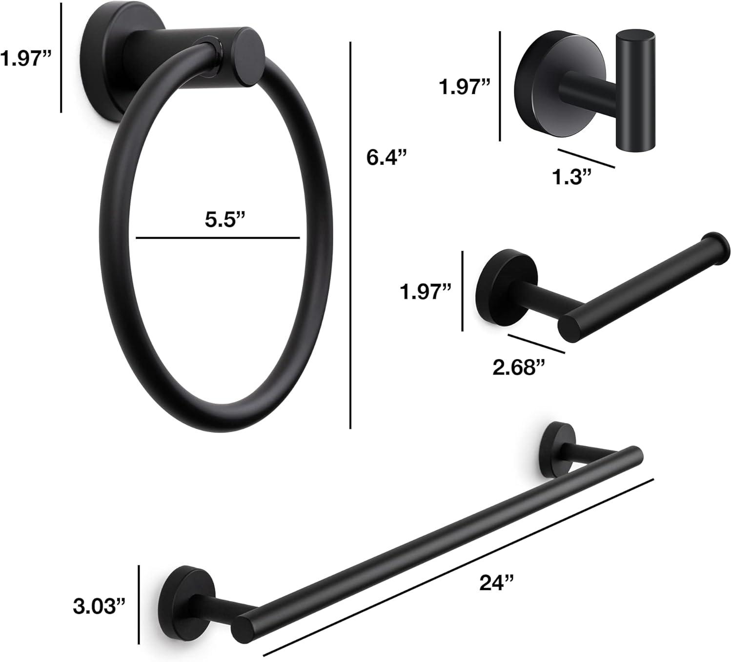 Marmolux Accessories 4 - Piece Bathroom Hardware Set S911-4BK