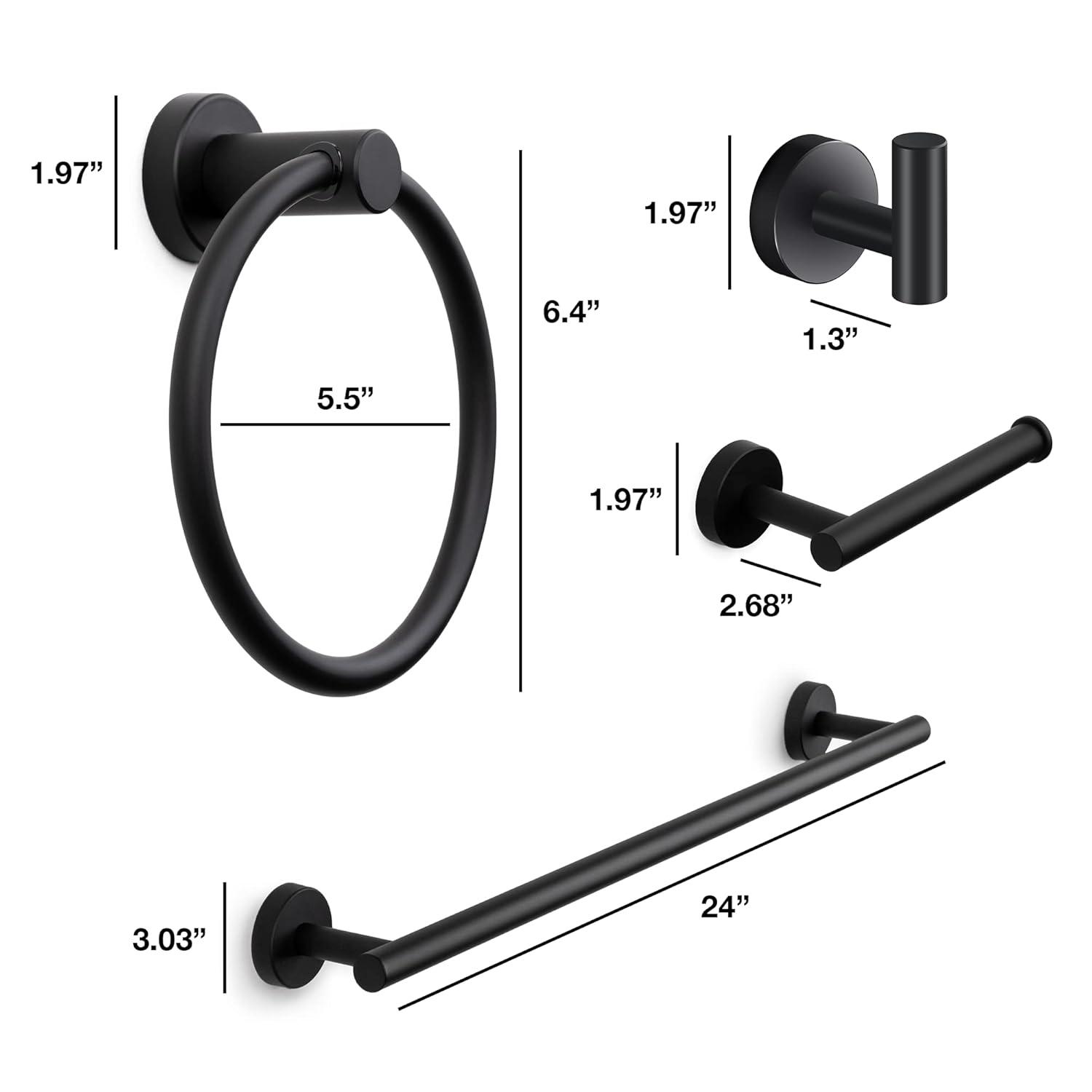 Marmolux Accessories 4 - Piece Bathroom Hardware Set S911-4BK