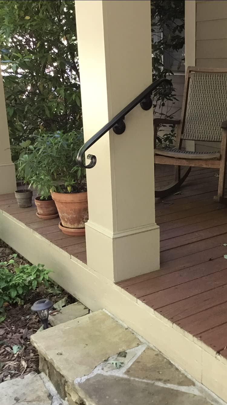 Arc and Hammer Scroll Wrought Iron Handrail