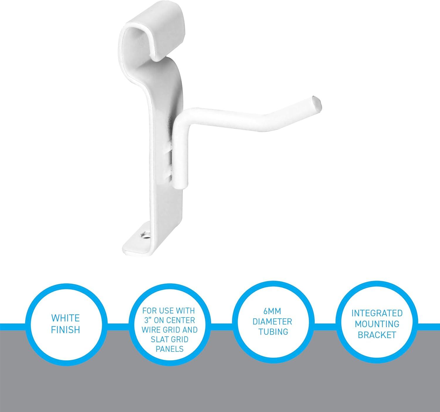 SSWBasics 2 inch White Peg Hook for Wire Grid - Pack of 50 - Durable Grid Wall Accessory - Perfect Gridwall Hooks for Retail  Thrift  Boutique  Garage  Home Organization and Display