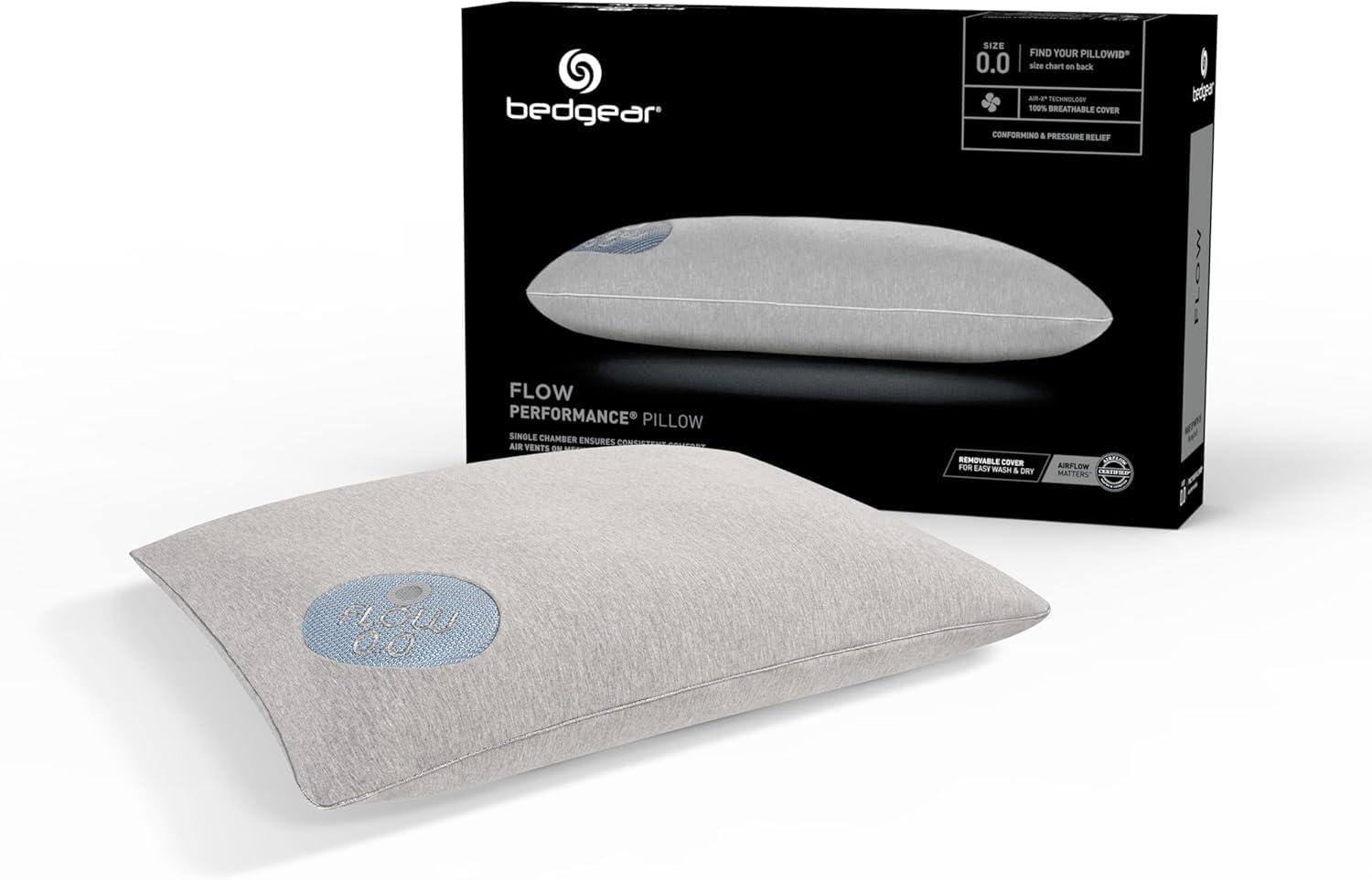 Bedgear Flow Performance Pillow - Breathable Bed Pillow - Medium - Washable Cover