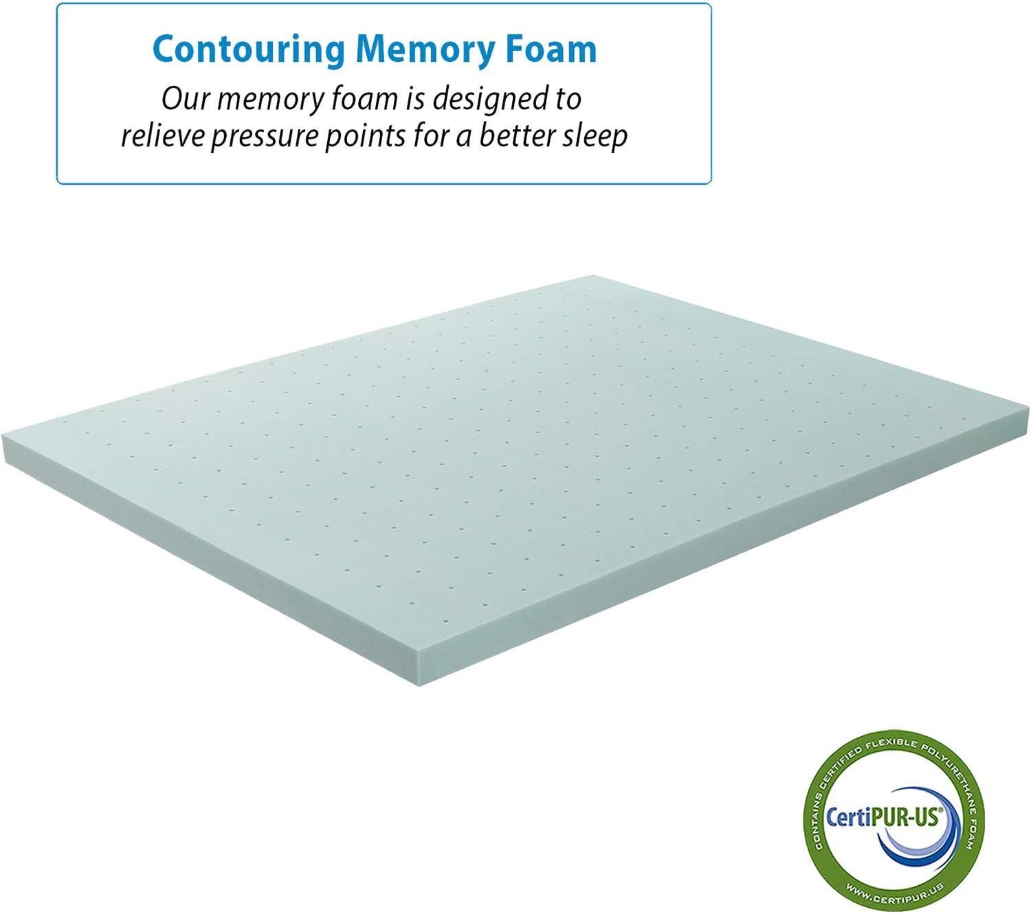 Nestl 4 Inch Memory Foam Mattress Topper, Full Size Gel Infused Mattress Topper