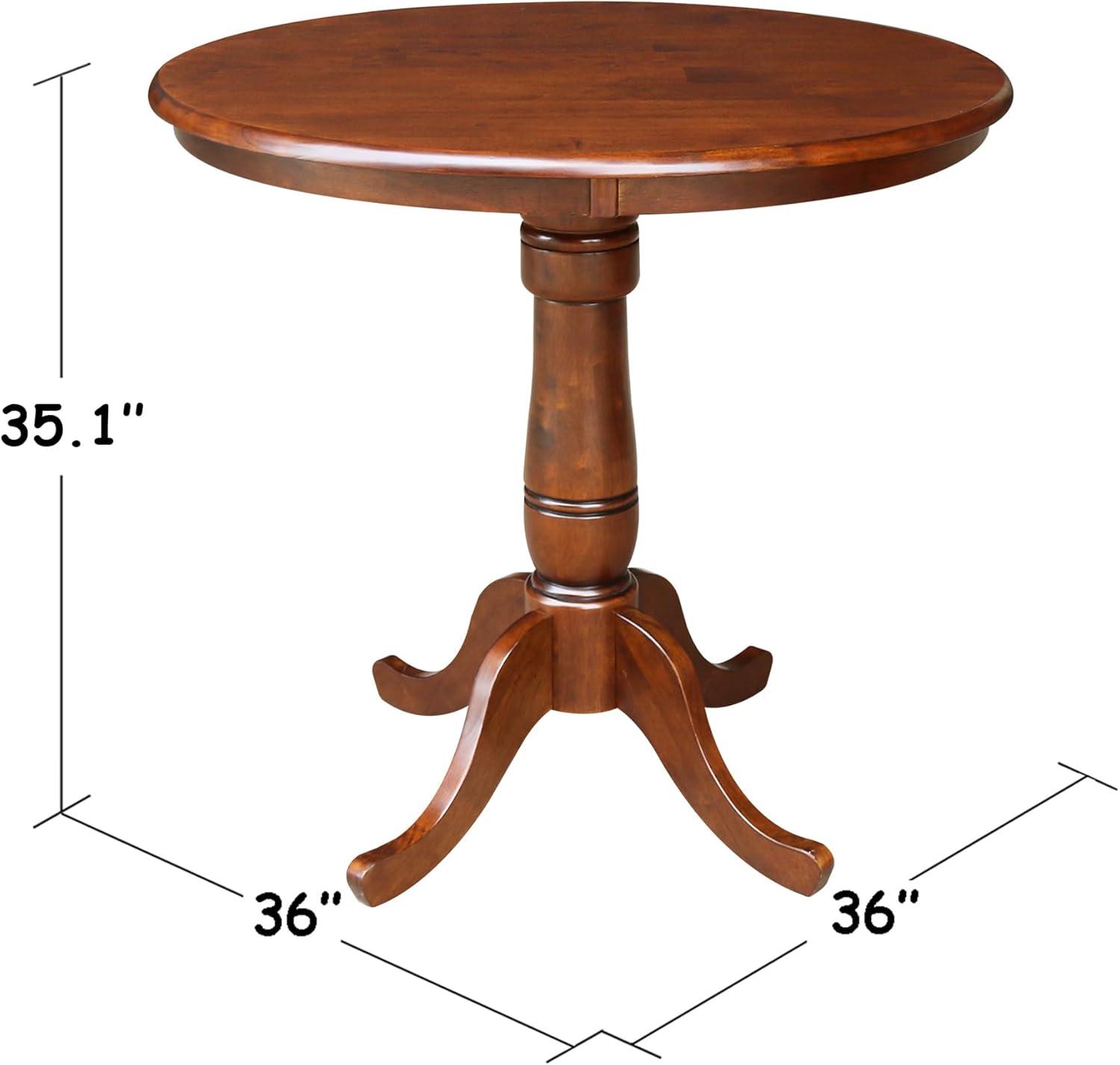 International Concepts 36" Solid Wood Round Top Counter Table in Espresso