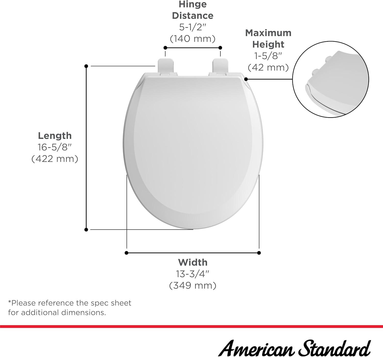 American Standard 5503B00B.020 Transitional Slow-Close Round Front Toilet Seat, White
