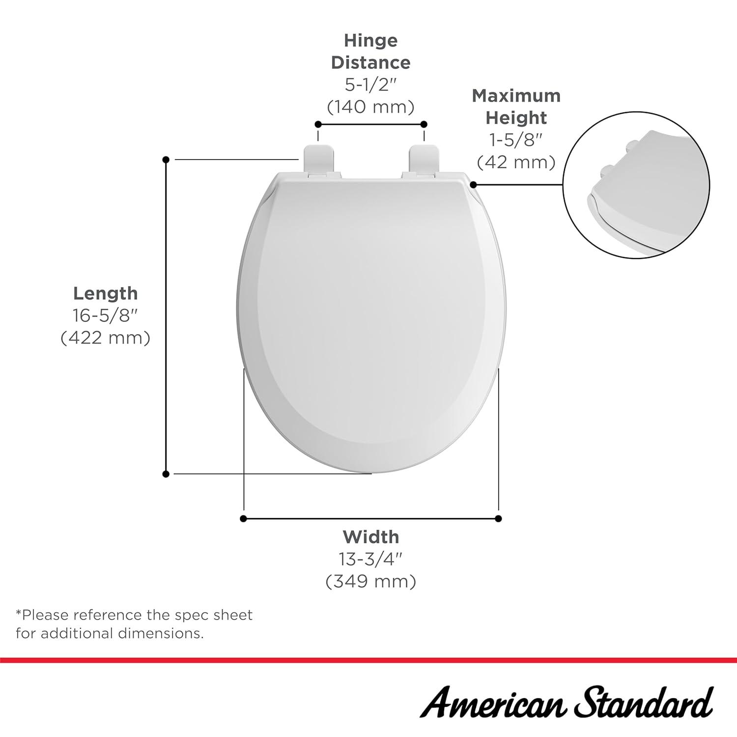 American Standard 5503B00B.020 Transitional Slow-Close Round Front Toilet Seat, White