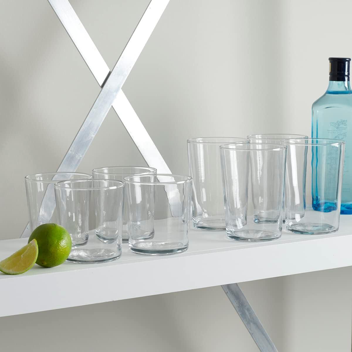 Mercado Clear Glass 17 oz Highball Drinking Glass Set