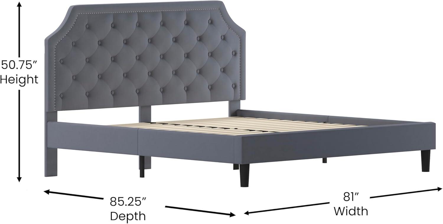 Flash Furniture Brighton Arched Tufted Upholstered Platform Bed