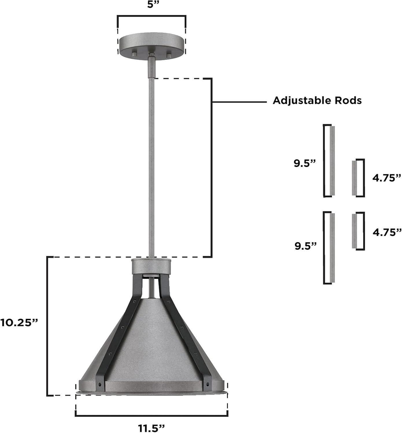 Pennsauken Industrial Steel Pendant Light with Iron Accents