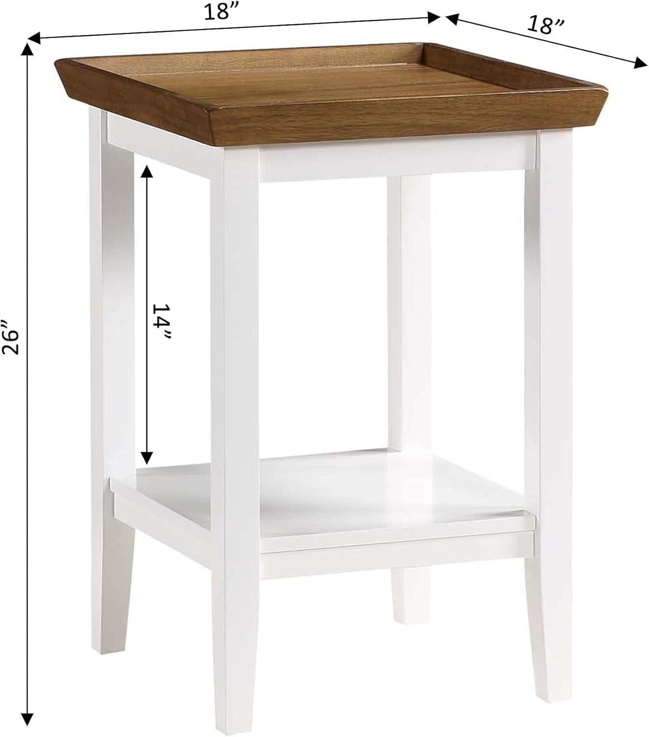 Convenience Concepts Ledgewood End Table, Driftwood / White, 18 in x 18 in x 26 in