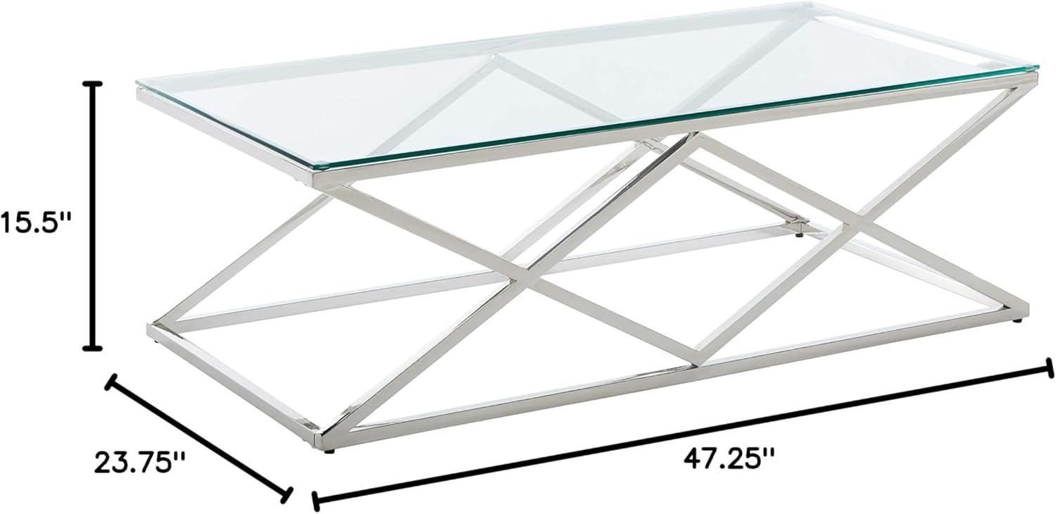 Cortesi Home  Gwen Contemporary Glass Coffee Table