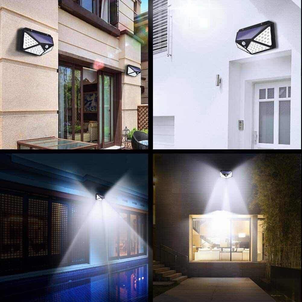 Outdoor Solar Powered LED Motion Sensor Wall Lights, 4 Pack