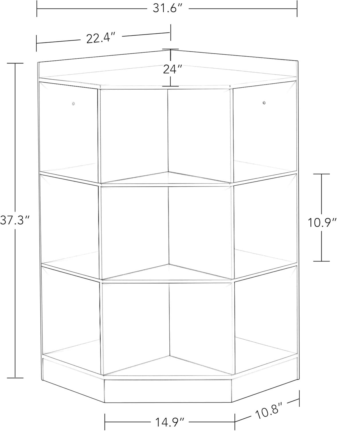 Gray Kids Corner Cabinet with 6 Cubbies and 3 Shelves