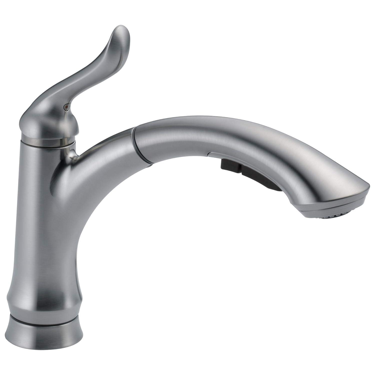 Delta Linden Pull Out Sprayer Kitchen Sink Faucet, Single Handle Kitchen Faucet 4353-AR-DST