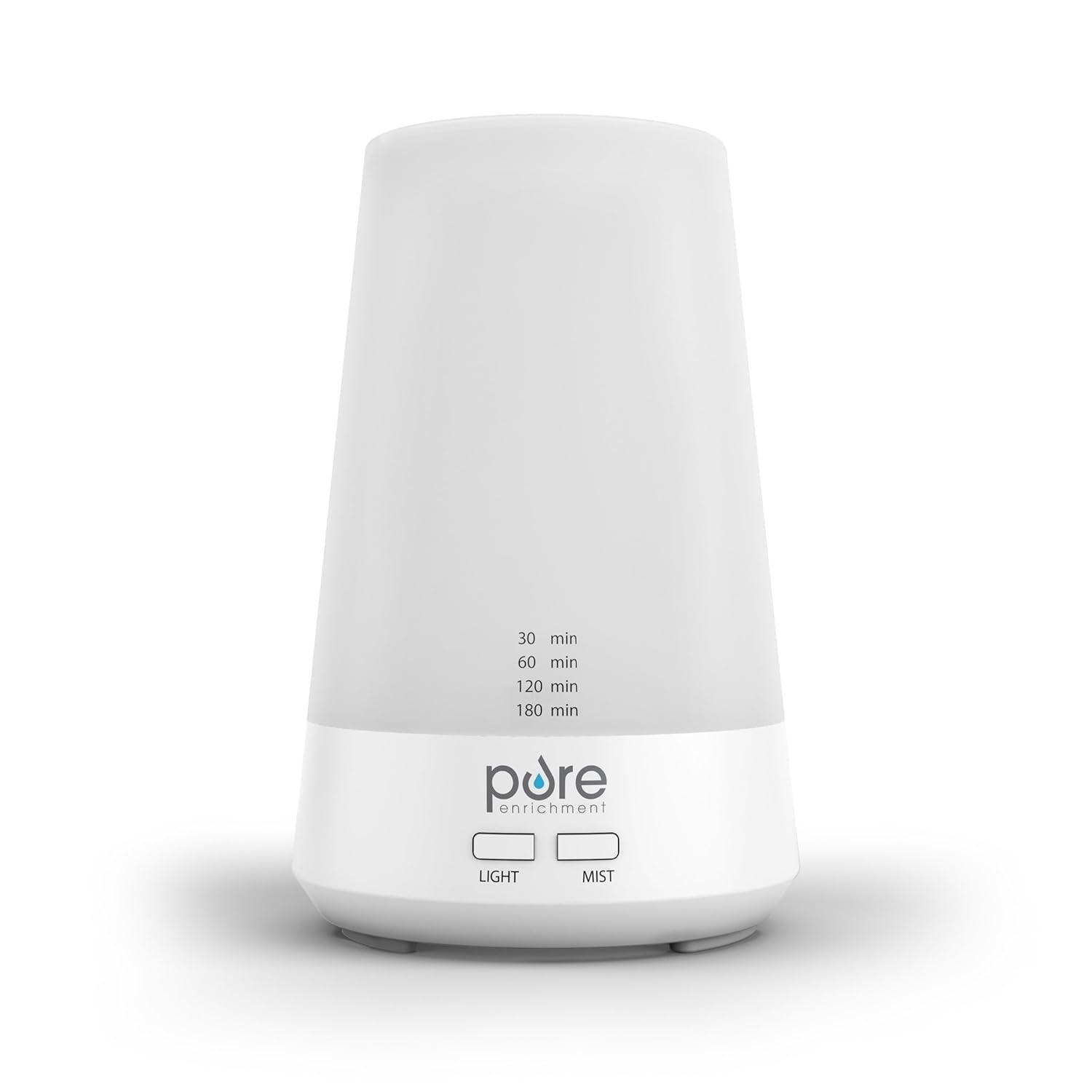 PureSpa Essence Aromatherapy Oil Diffuser – All-Natural Air Freshener with Optional Color-Changing Mood Light and Automatic Shut-Off Timer for Safe Home & Office Use