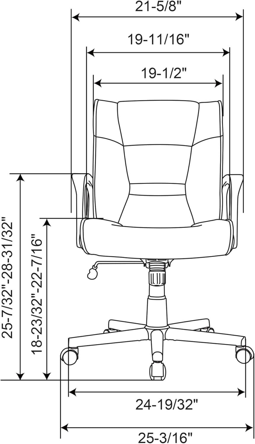 Rezzi Black Vegan Leather Mid-Back Manager Chair