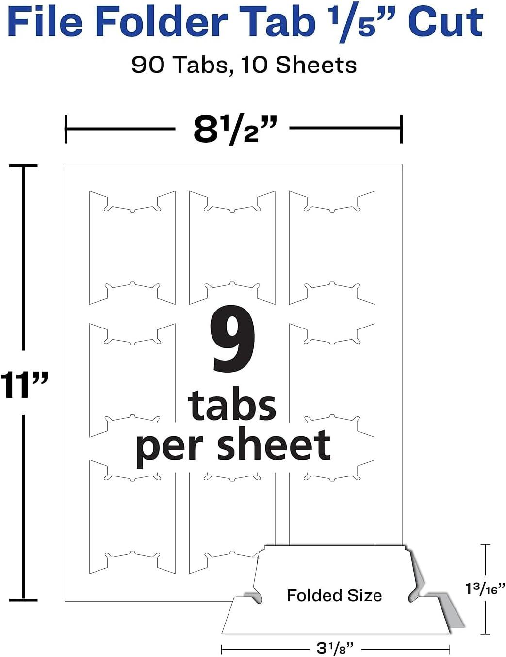 White Tear-Resistant Hanging File Tabs 90-Pack