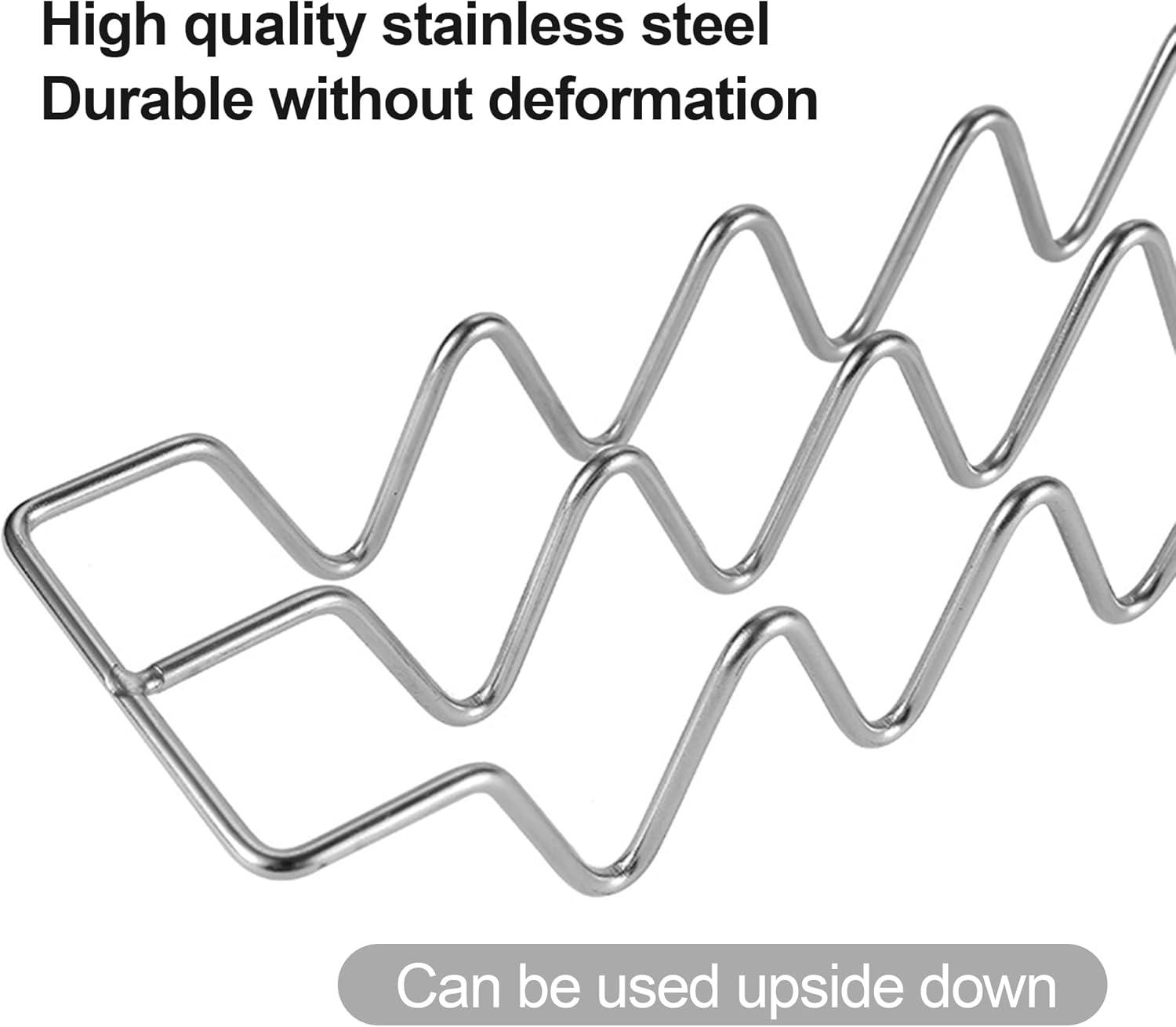 Stainless Steel Burrito Rack,3 PCS Stackable Taco Bracket Plate,Household Easy to Clean Taco Rack,Metal Tortilla Serving Tray,Desktop Taco Holder for Party