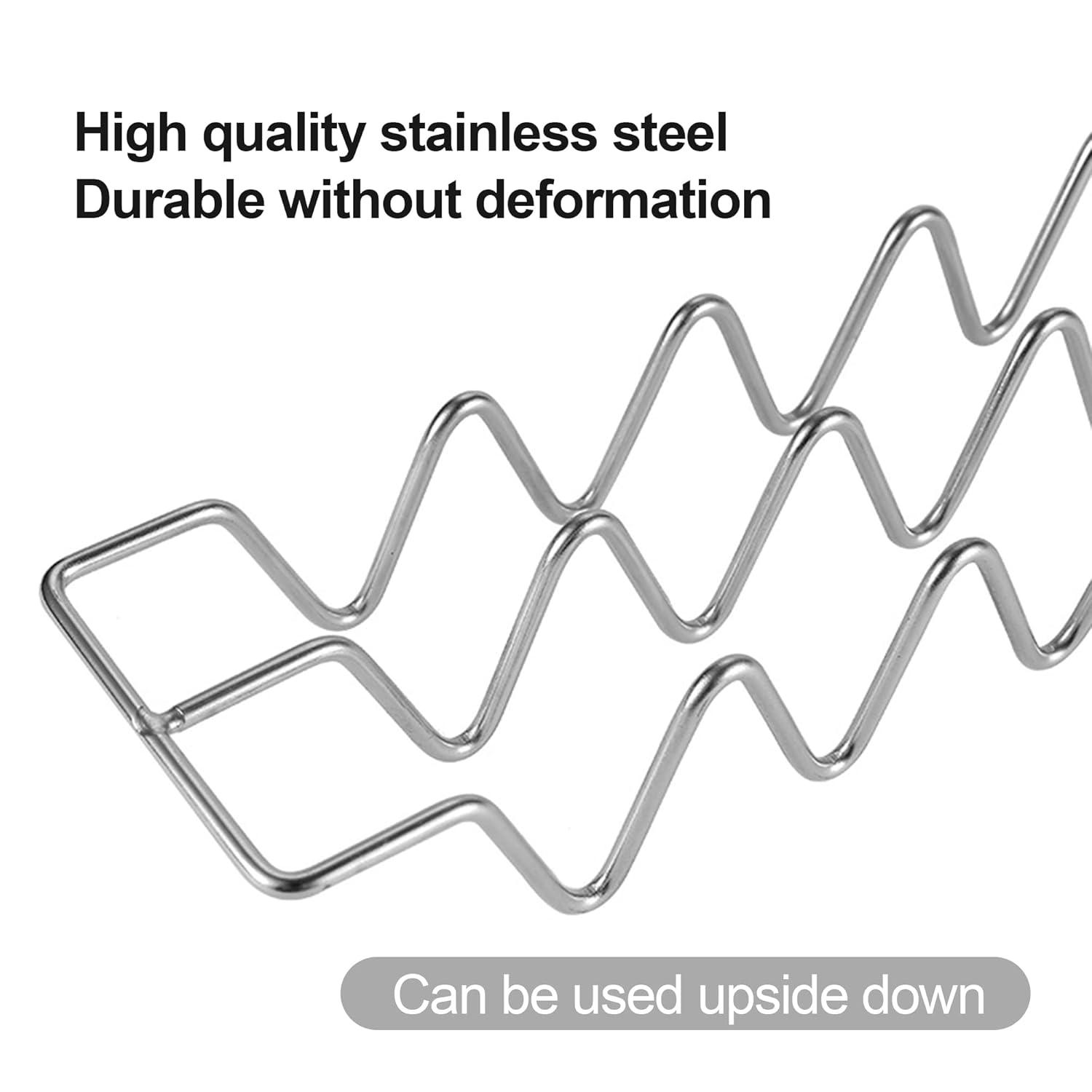 Stainless Steel Burrito Rack,3 PCS Stackable Taco Bracket Plate,Household Easy to Clean Taco Rack,Metal Tortilla Serving Tray,Desktop Taco Holder for Party