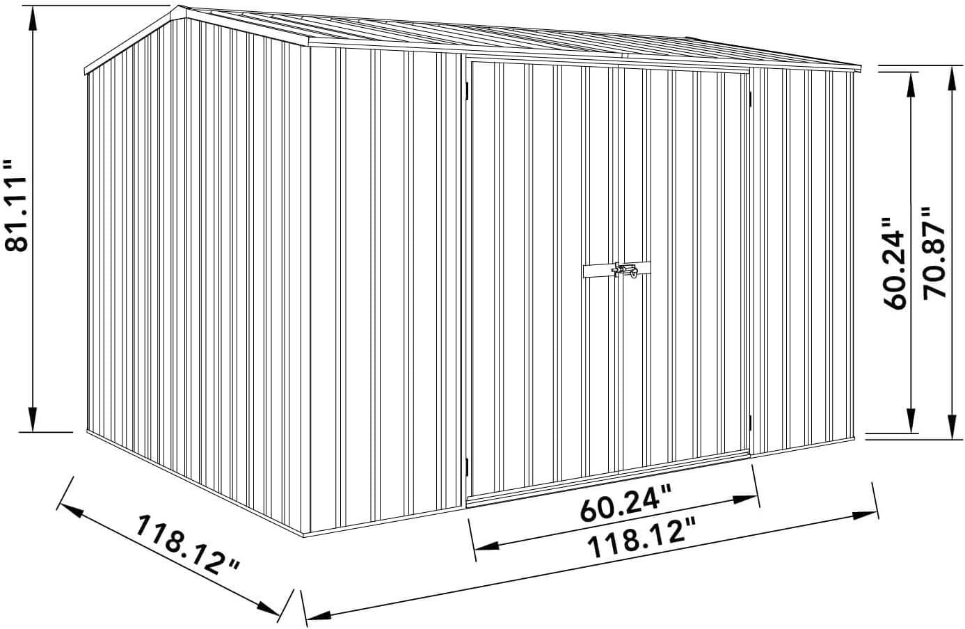 Absco Absco Premier 10 ft. W x 10 ft. D Metal Storage Shed
