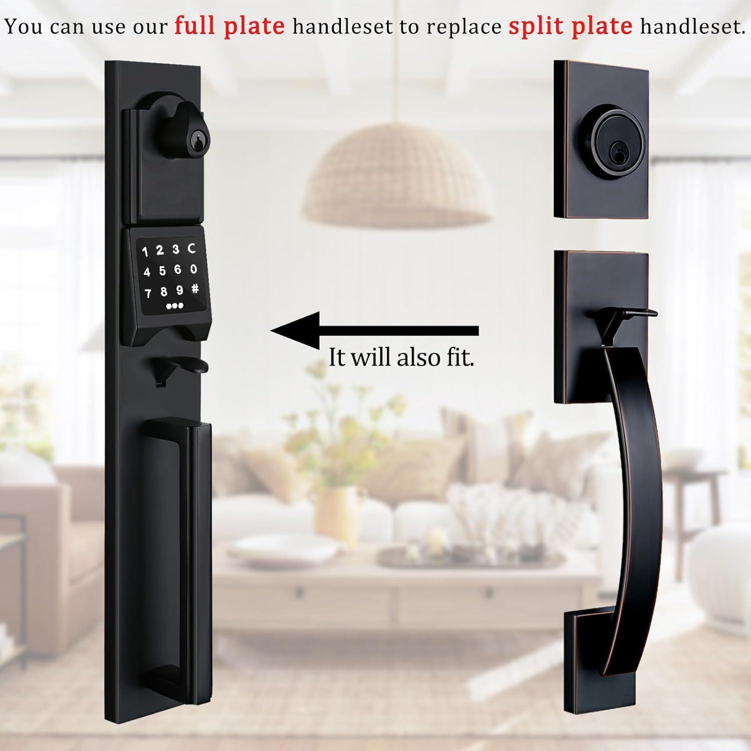 Handleset with Deadbolt and Door and Rosette