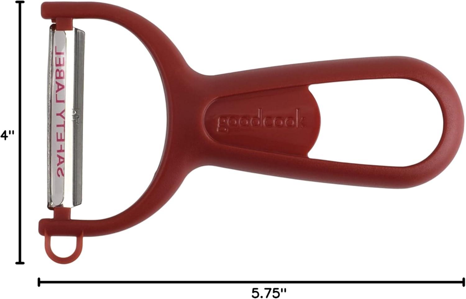 Red Stainless Steel Loop Handle Peeler