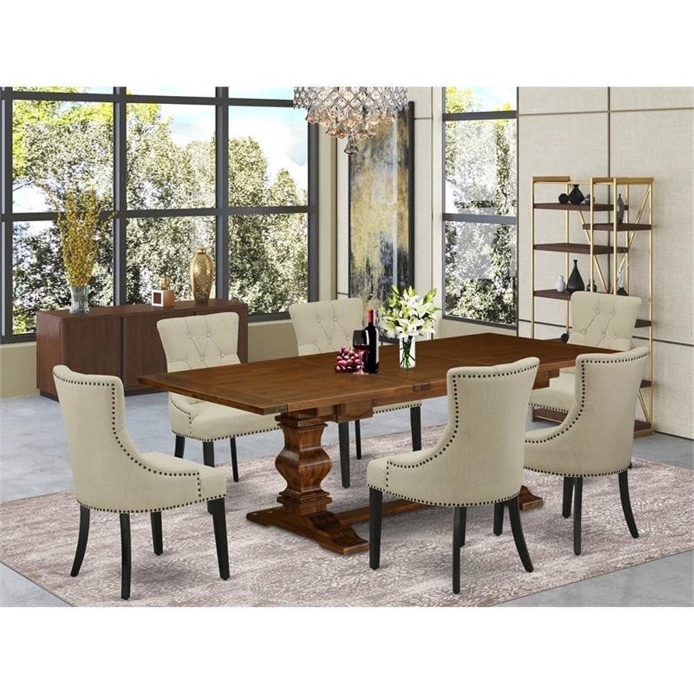 Lassale Removable Leaf Solid Wood Dining Set
