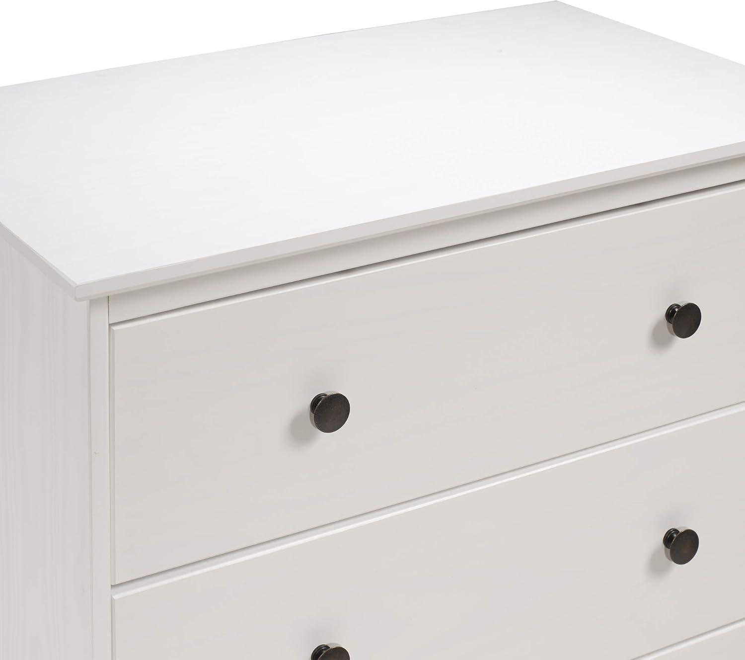 Walker Edison Traditional Solid Wood 4 Drawer Dresser in White