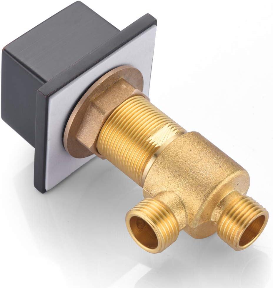 Double Knob Handle Deck Mounted Waterfall Roman Tub Faucet, with High Flow and Brass Rough-in Valve