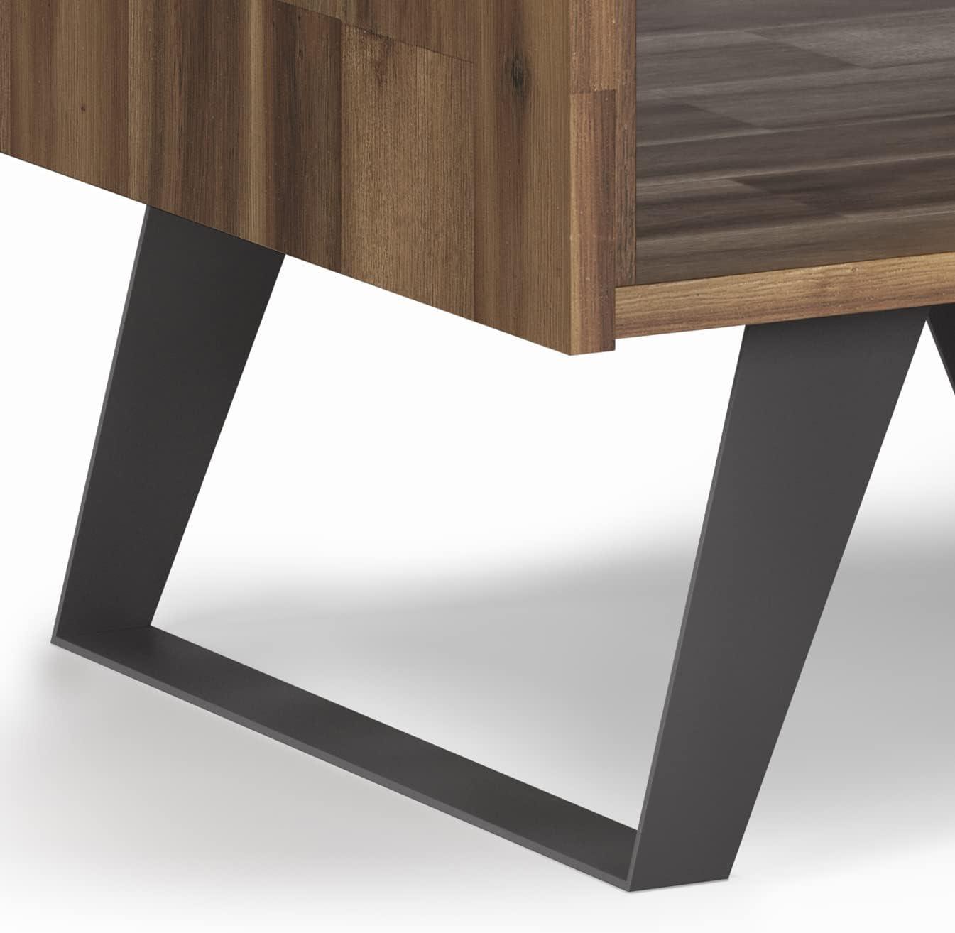 Lowry 22"W Solid Acacia Wood Square End Table with Storage Drawer