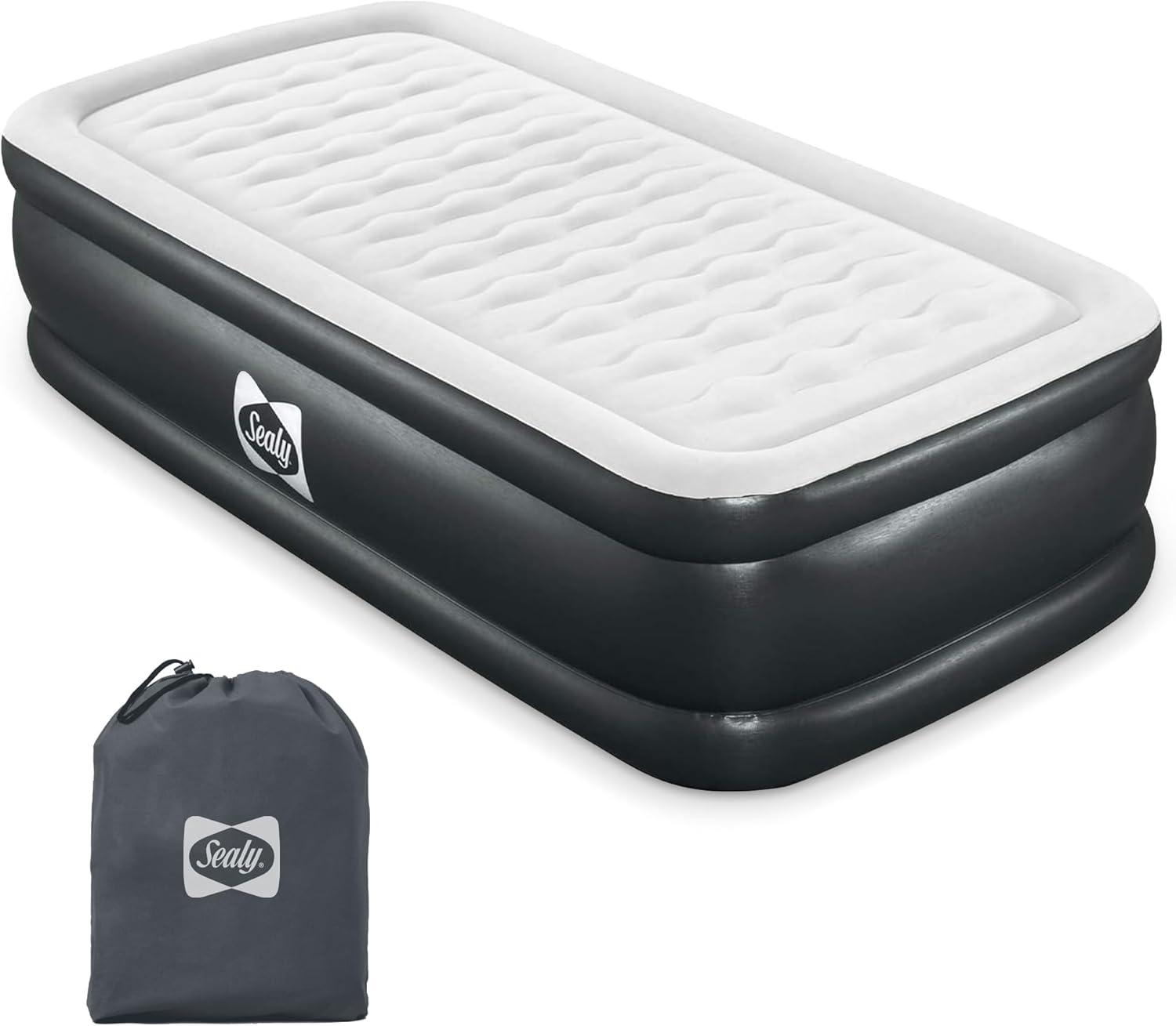 Bestway Sealy Tritech Inflatable Air Mattress Bed Queen 20" with Built-In AC Pump & Bag