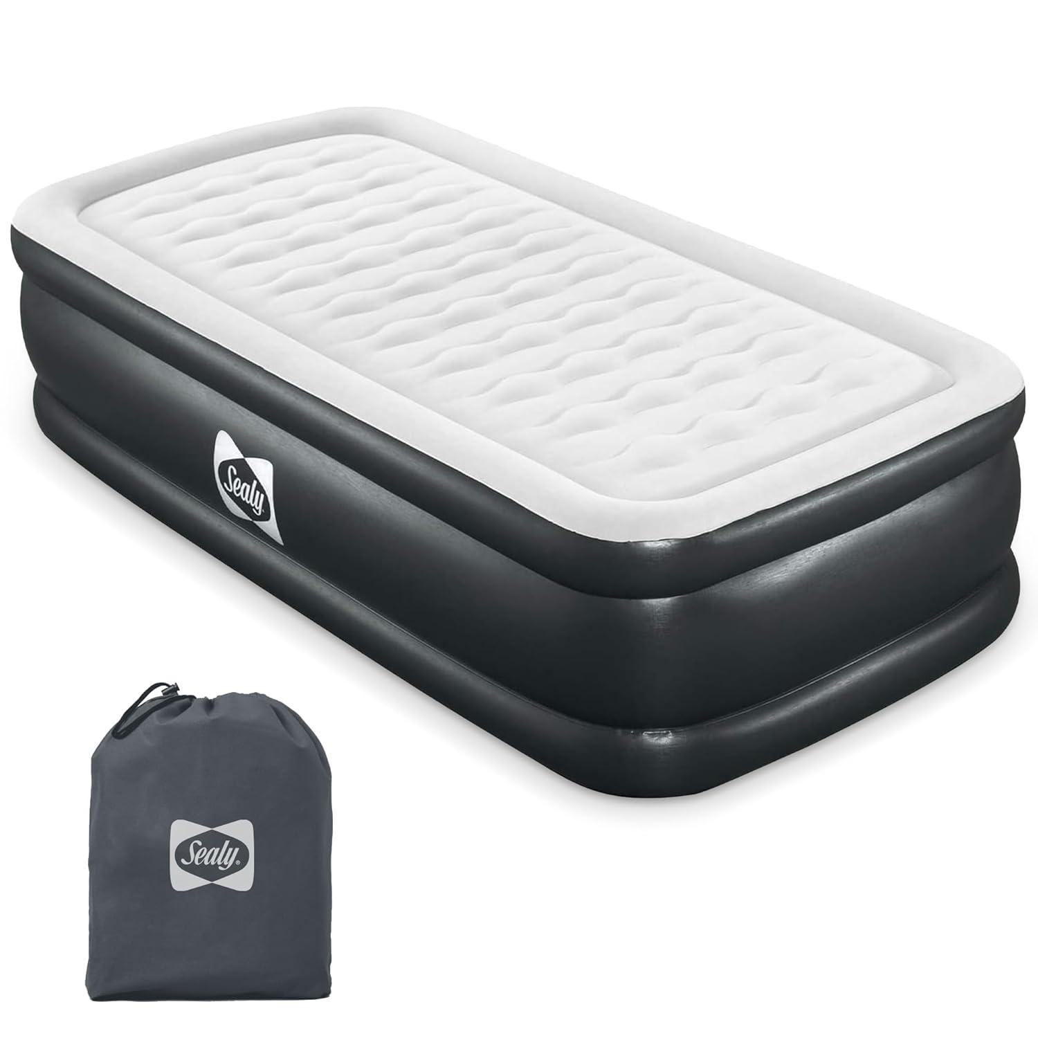 Bestway Sealy Tritech Inflatable Air Mattress Bed Queen 20" with Built-In AC Pump & Bag