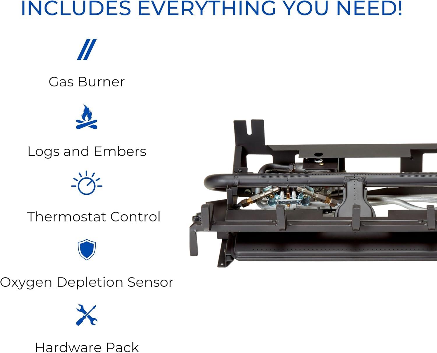 Duluth Forge Duluth Forge Vent less Dual Fuel Gas Log Set, Stacked Oak, T-Stat Control