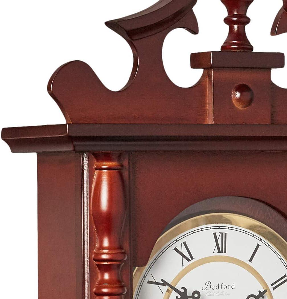 Bedford Clocks Classic 31" Swinging Pendulum Chiming Wall Clock with Roman Numerals