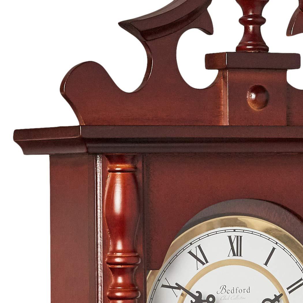 Bedford Clocks Classic 31" Swinging Pendulum Chiming Wall Clock with Roman Numerals